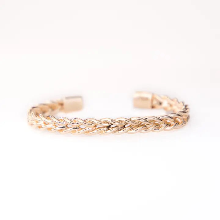Braided Rope Cuff Bracelet | Gold