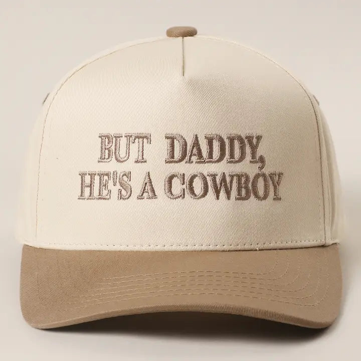 He's A Cowboy Trucker Hat I Beige