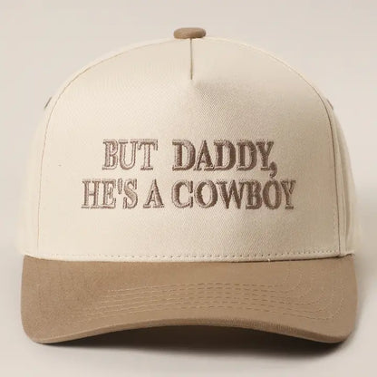 He's A Cowboy Trucker Hat I Beige