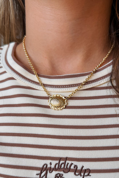 Dainty Concho Necklace | Gold
