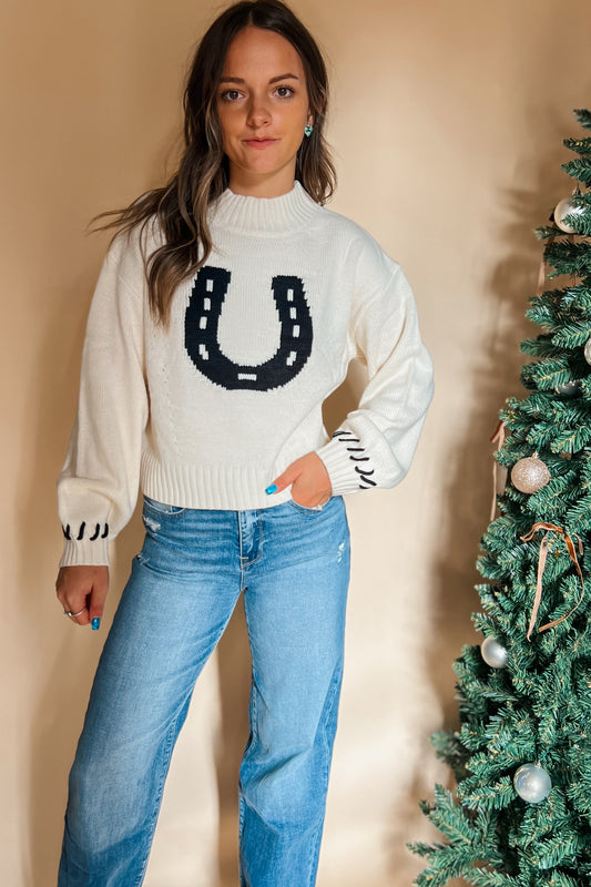 Buckle Up Horseshoe Sweater