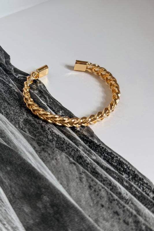 Braided Rope Cuff Bracelet | Gold