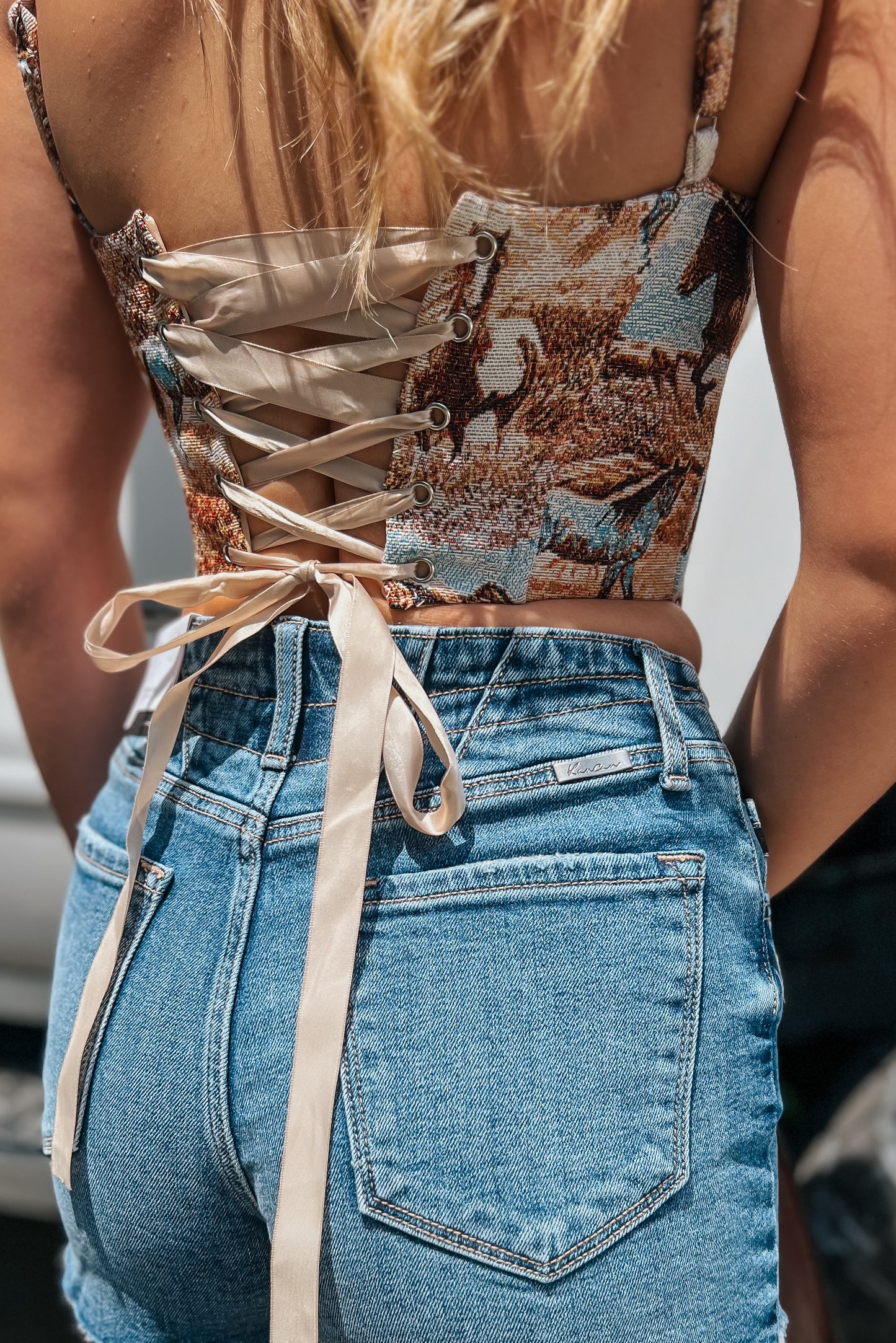 Tapestry Corset Tank Top