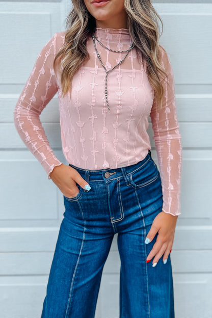 Lariat Lace Top | Dusty Rose