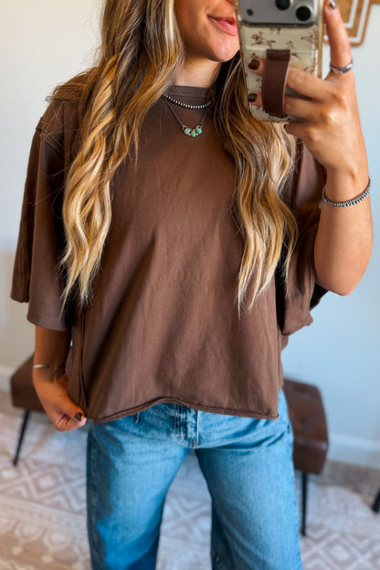 The Mia Oversized Tee | Brown