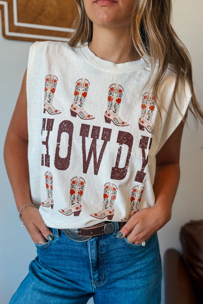 Howdy Boots Muscle Tank