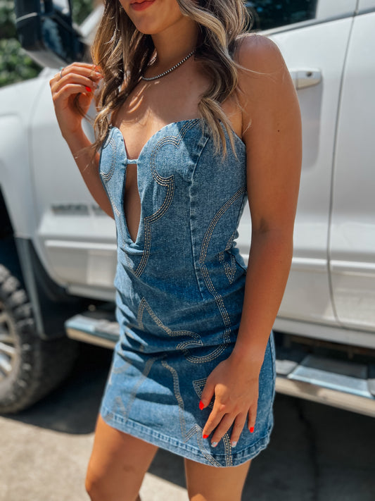 Boot Stitch Mini Dress