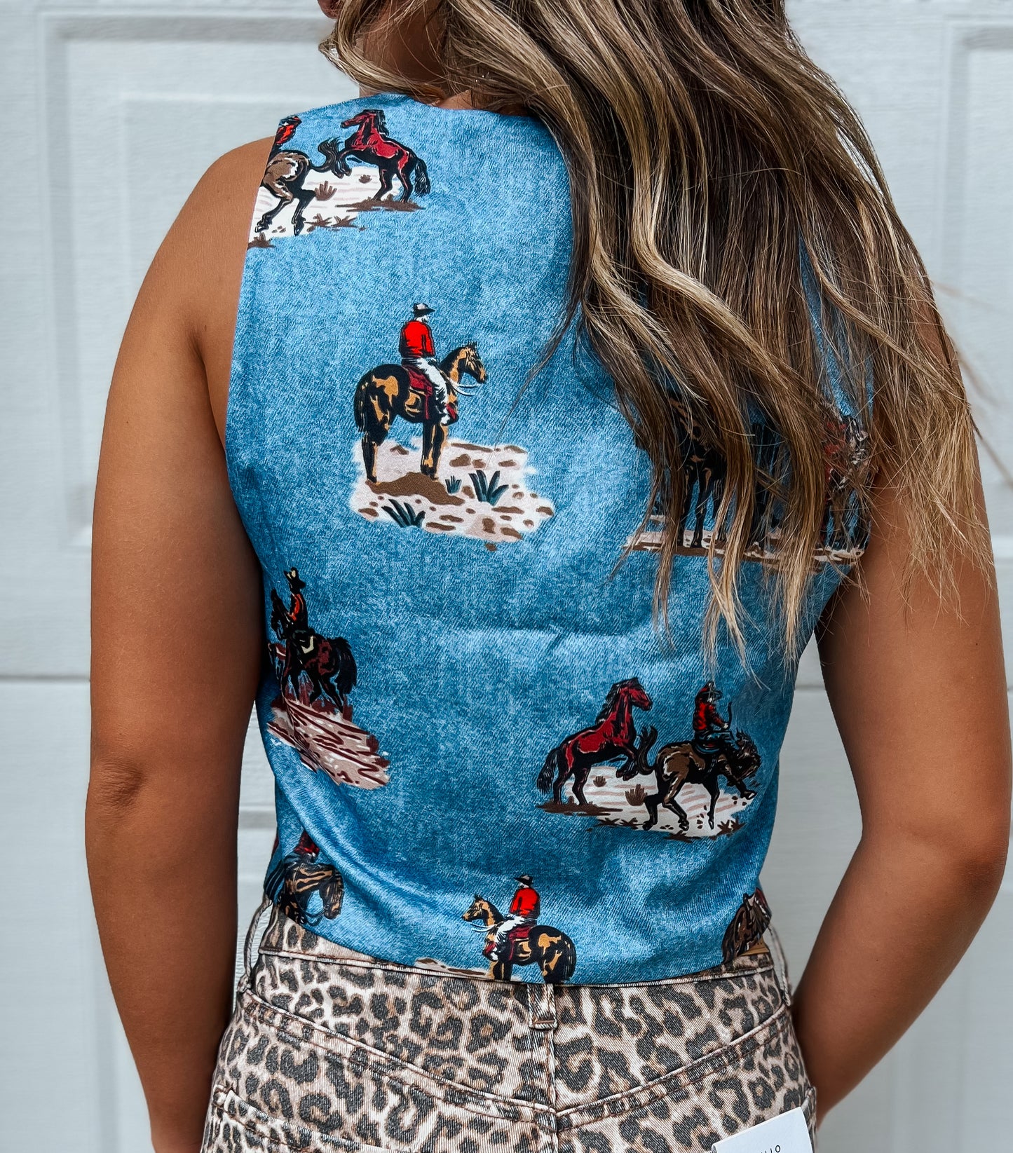 Ranch Print Tie Vest