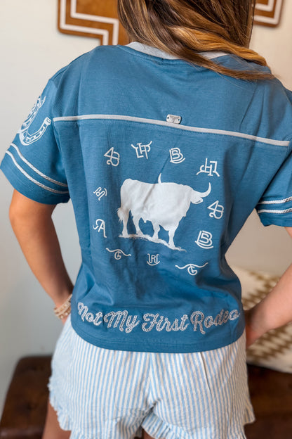 Blue Bronco Jersey Top
