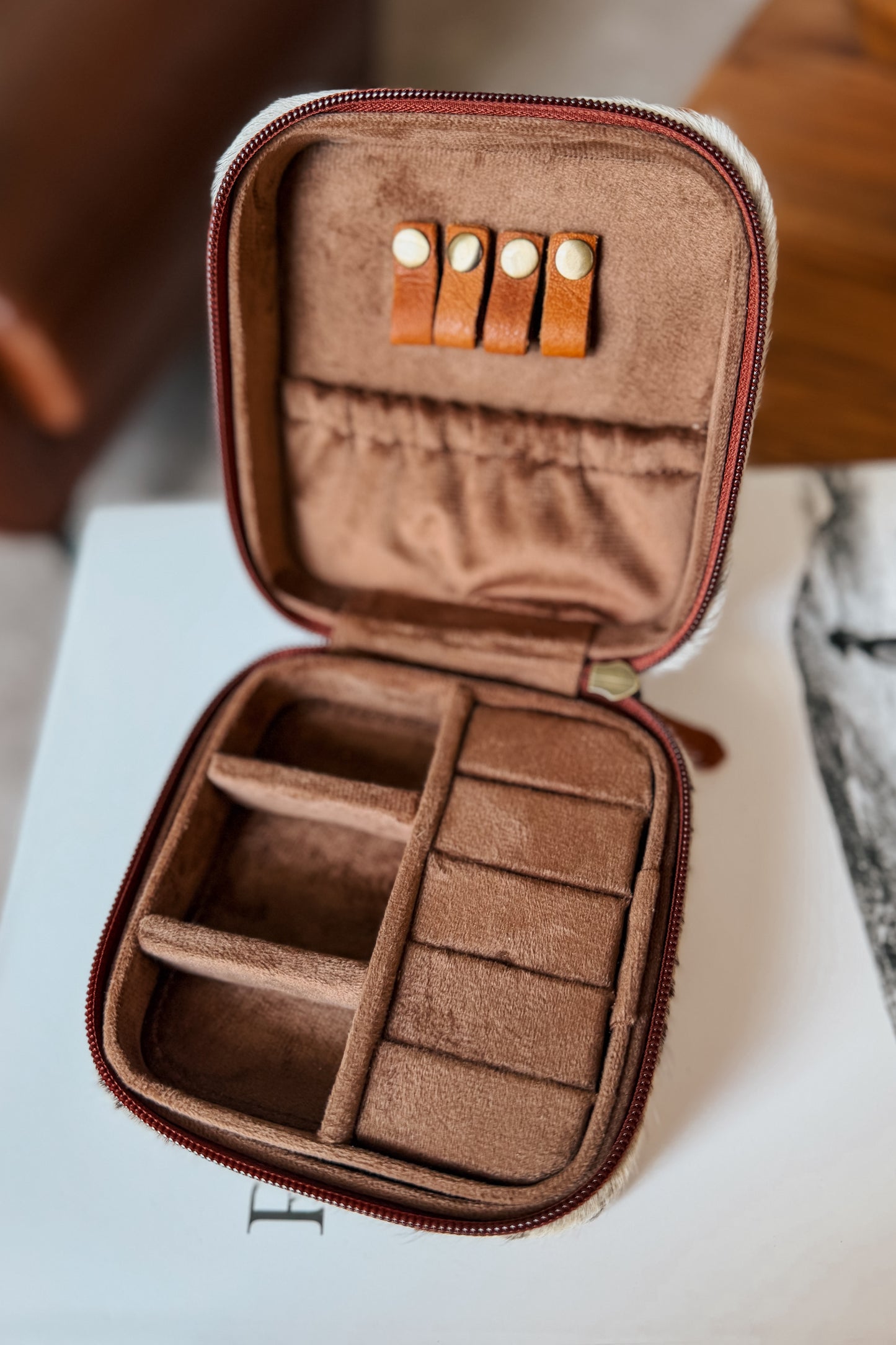 Cowhide Jewelry Case