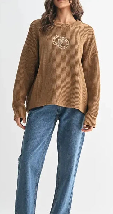 Horseshoe Sweater | Mocha Cream