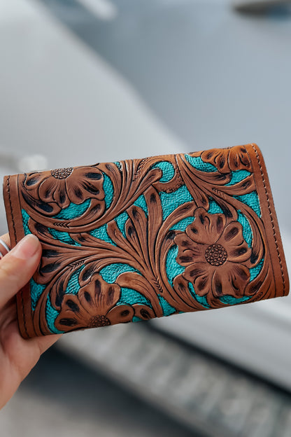 Turquoise Flower Wallet