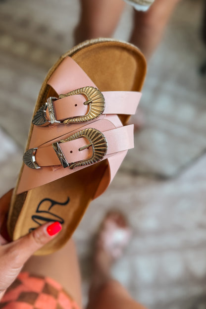 Iris Western Buckle Sandal | Pink