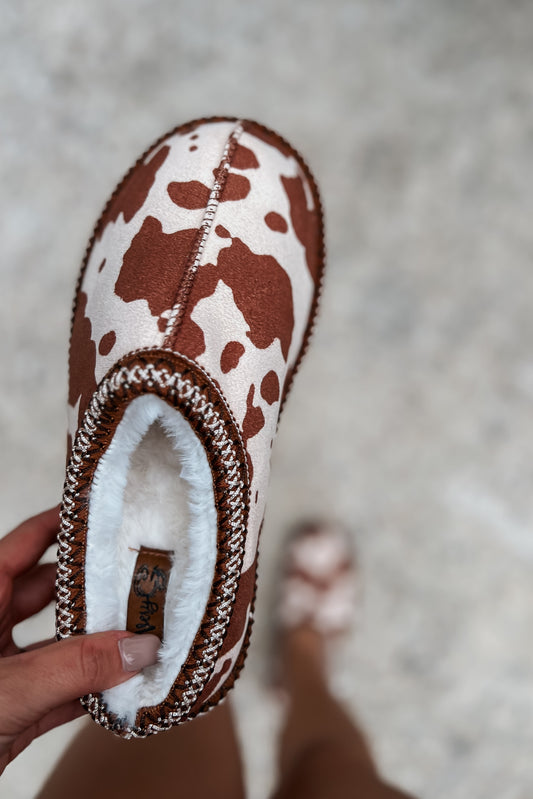 Georgina Cowprint Slippers