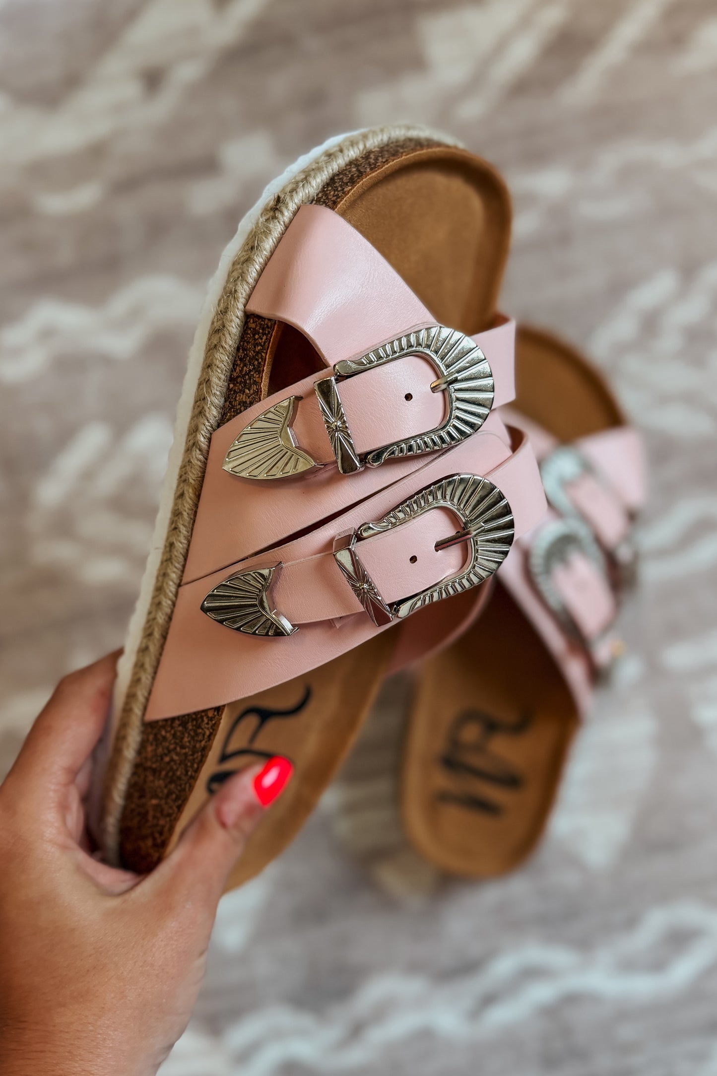 Iris Western Buckle Sandal | Pink