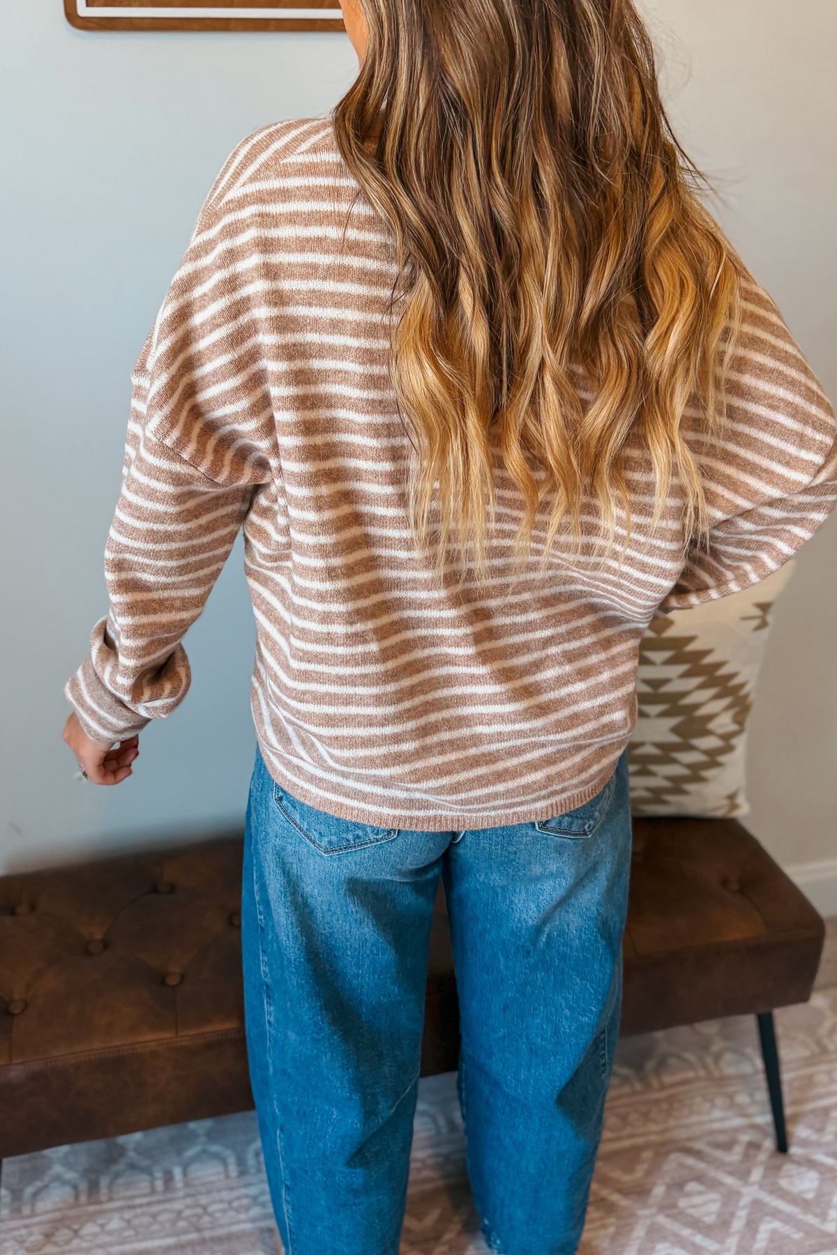 Striped Cardigan | Taupe