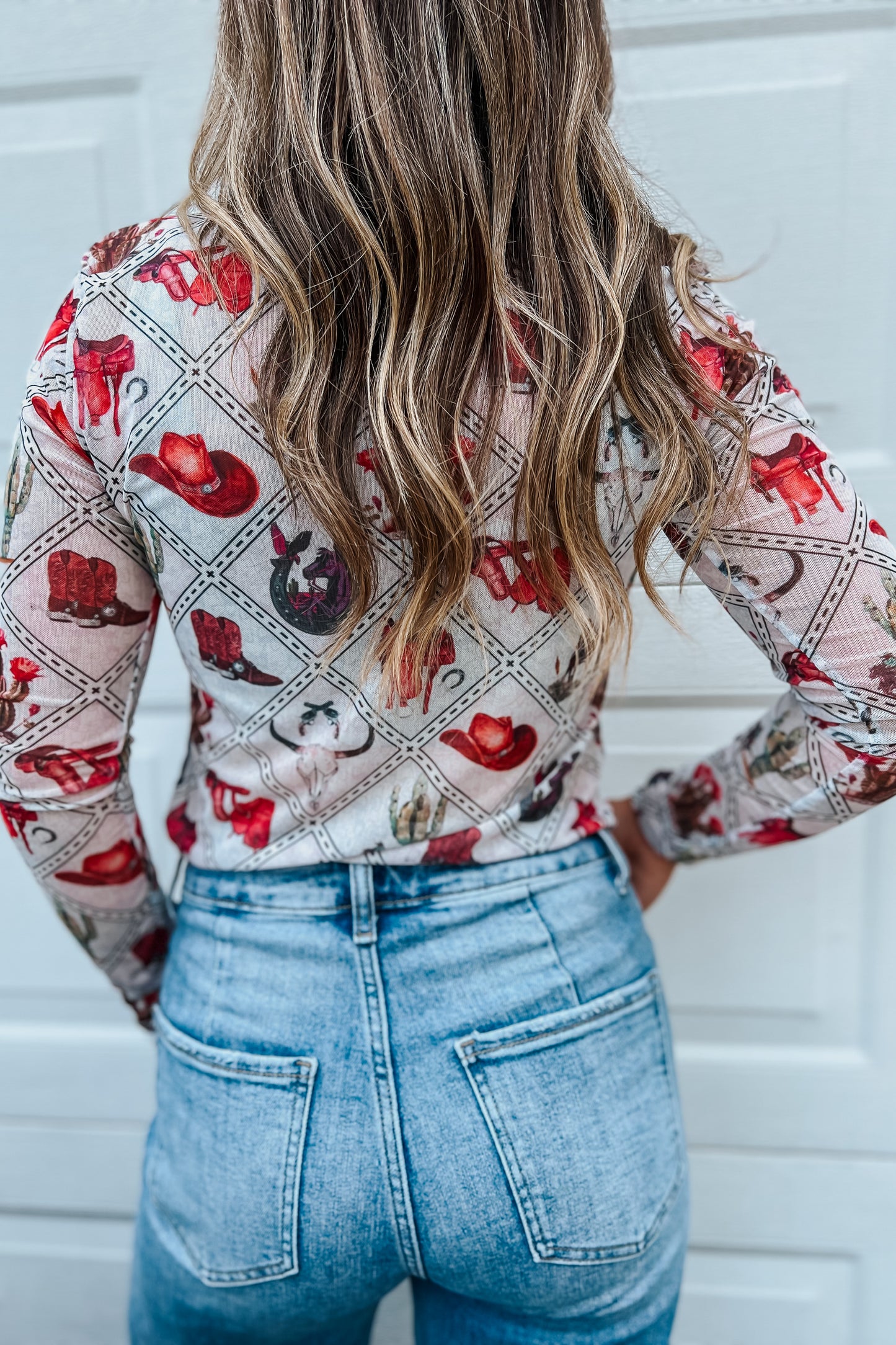 Cowboy Crazy Mesh Top