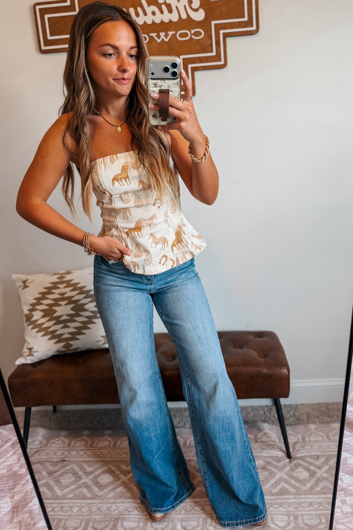 Lucky Horseshoe Strapless Top