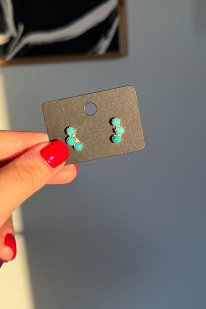Kingman Turquoise Crawler Studs by Janice Spencer
