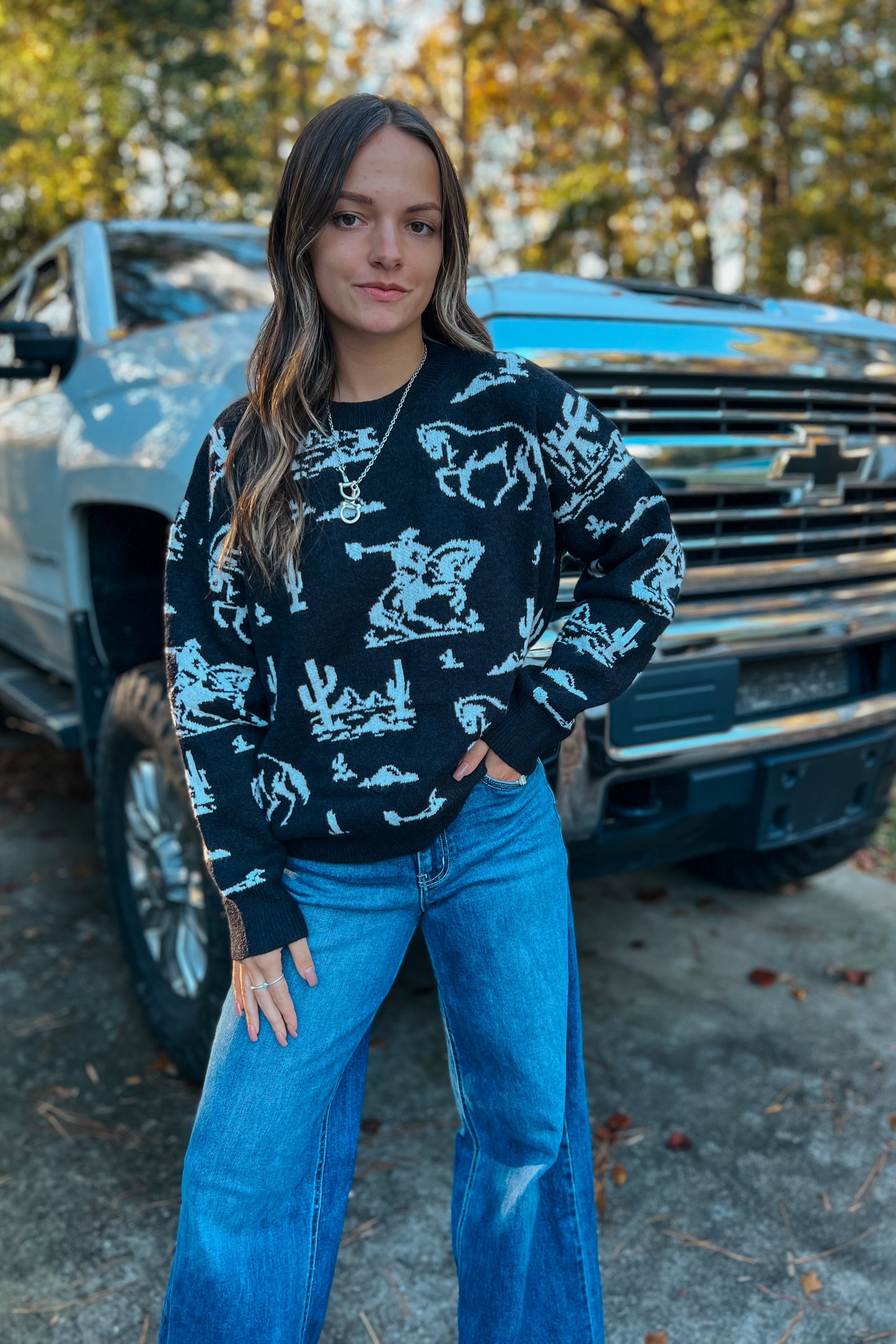 Western Rodeo Sweater | Black