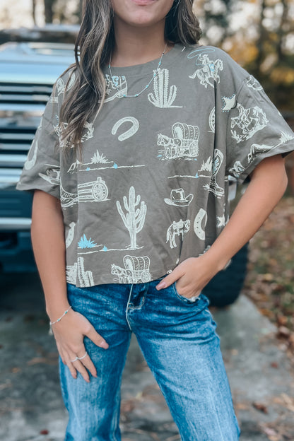Ride the Range Western Tee | Olive