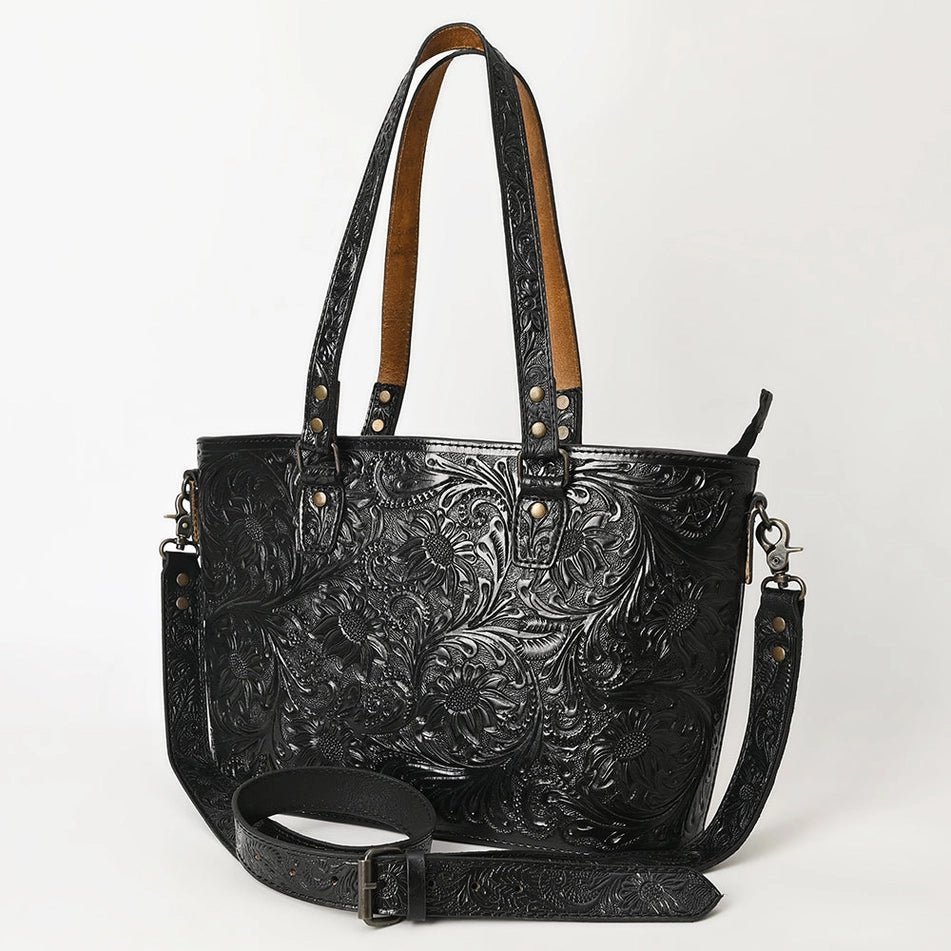 The Amarillo Leather Tote Bag | Black