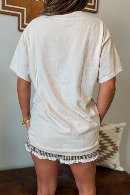 Back view of Western graphic tee showing the relaxed oversized fit.